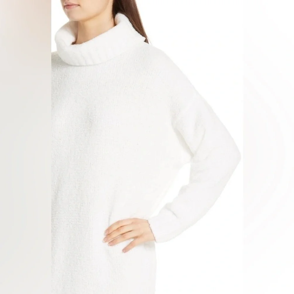 NWT ATM Anthony Thomas Melillo Chalk Turtleneck Chenille Sweater Dress - Picture 15 of 16